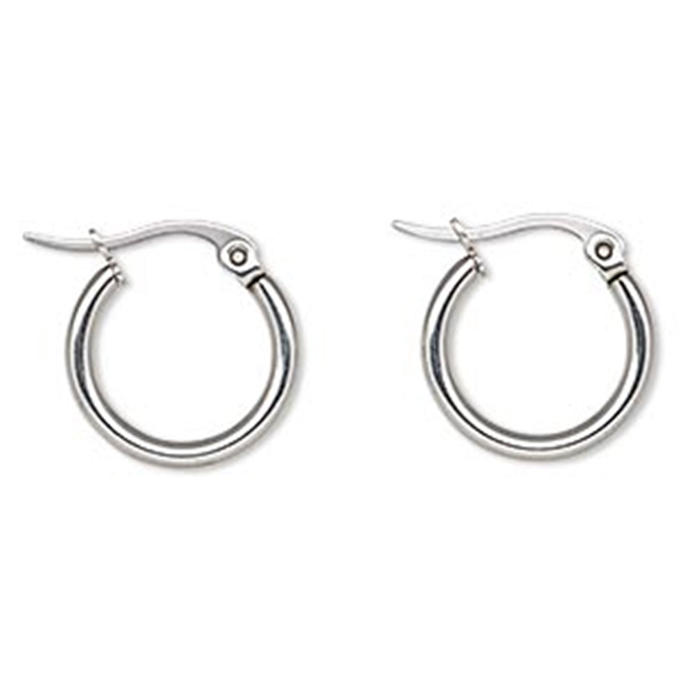 Hoop Earrings Stainless Steel 15.5mm Round