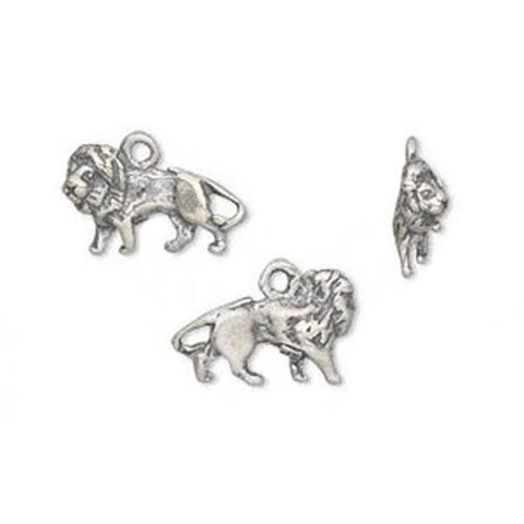 Double-sided Lion Charm Antiqued Sterling Silver