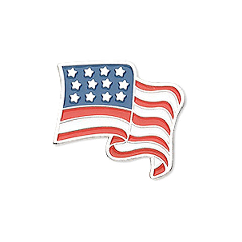 AzureBella Jewelry Wavy American Flag Lapel Pin Brooch