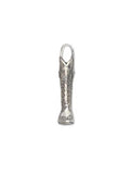 Cowboy Boot Charm 3D Sterling Silver Antiqued Finish