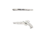 Antique Pistol Charm Oxidized Sterling Silver