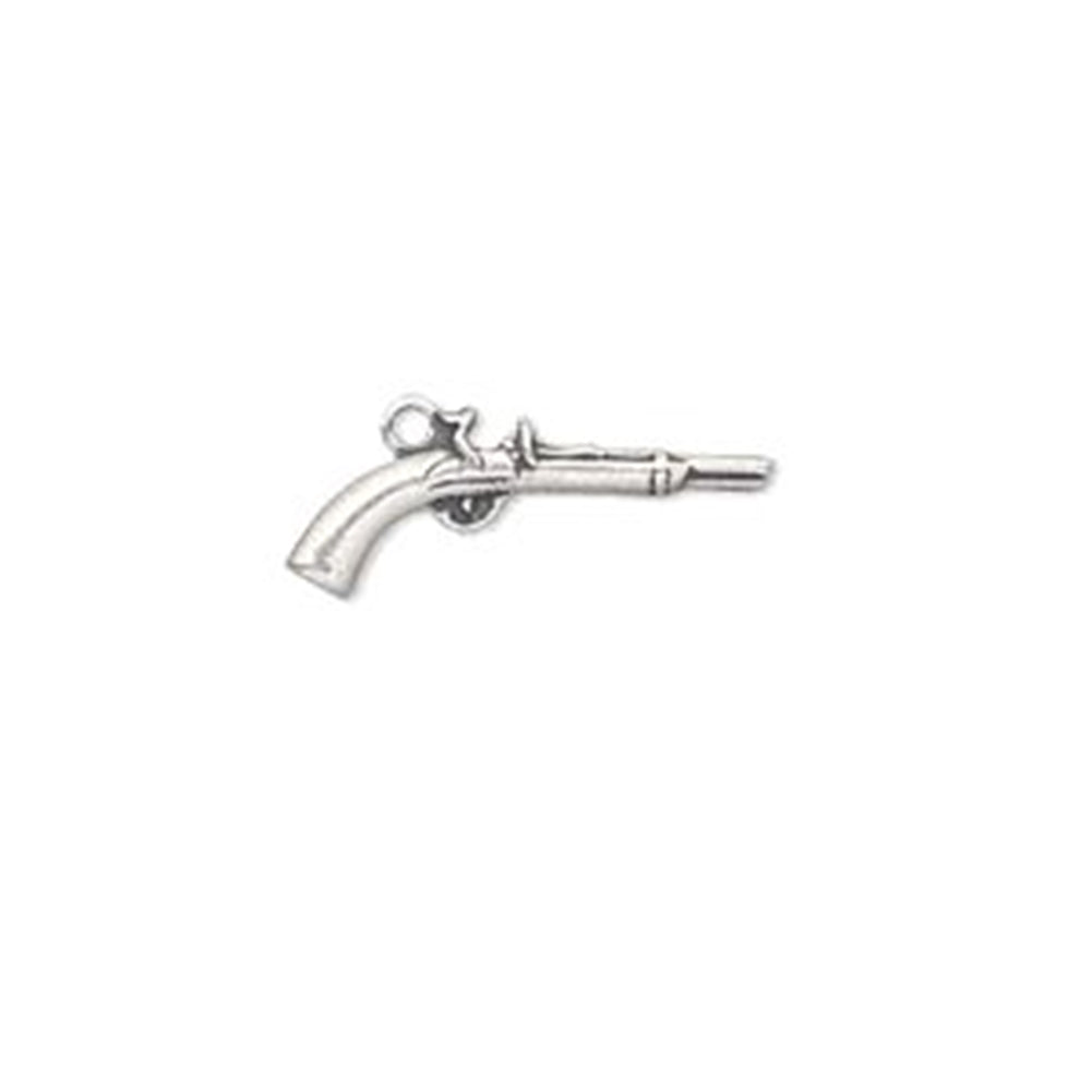 Antique Pistol Charm Oxidized Sterling Silver