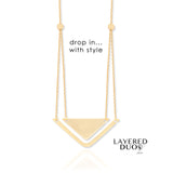 14k Yellow Gold Triangle Bar Necklace - Layered Duos