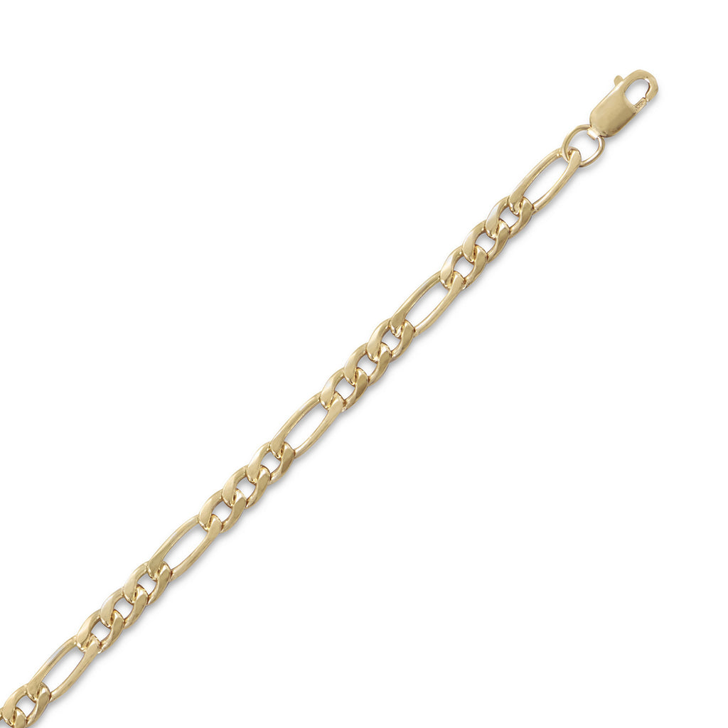 Figaro Chain Bracelet 14k Yellow Gold-filled 3.6mm Wide - Made in the USA