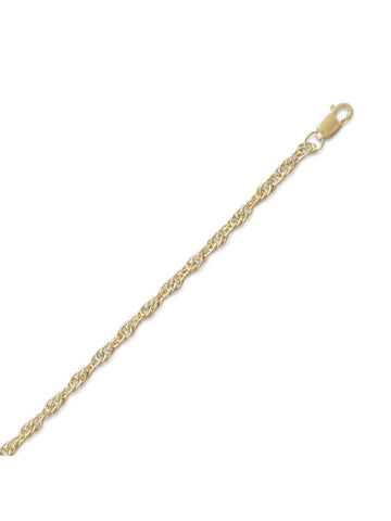 Rope Chain Bracelet 2.5mm Wide 14k Yellow Gold-filled - Made in the USA