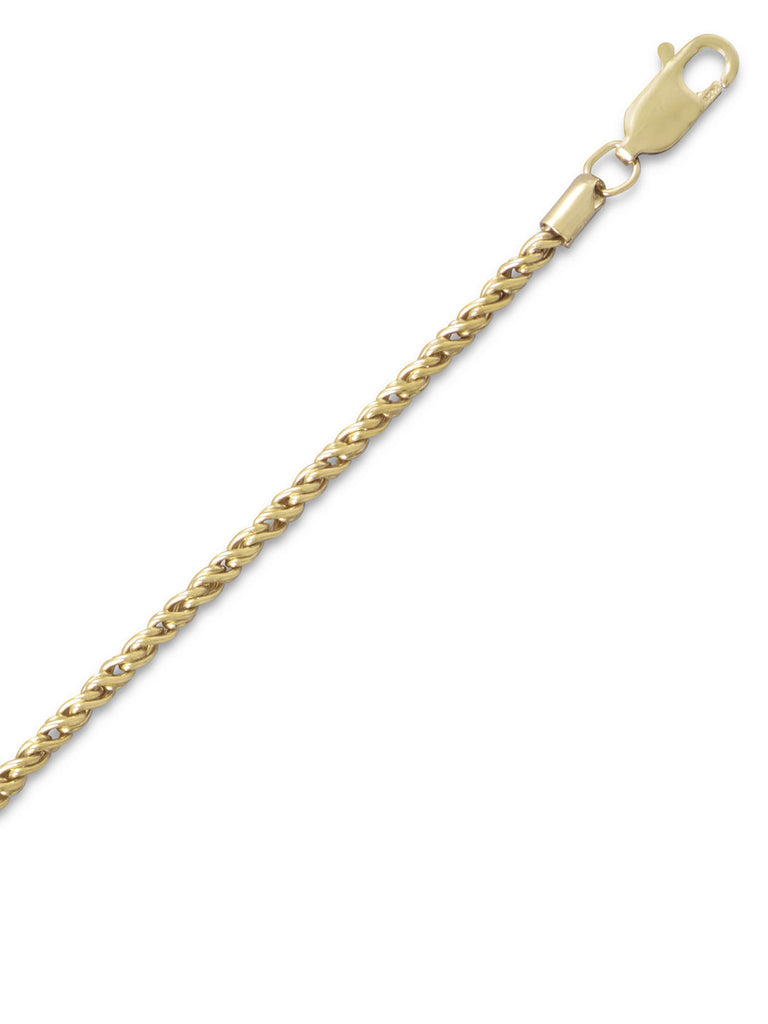 Twisted Rope Chain Necklace 2.1mm Width 14k Yellow Gold-filled - Made in the USA