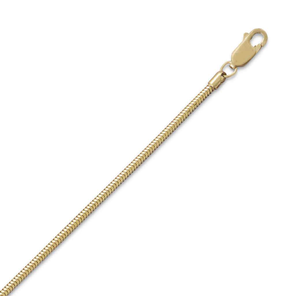 14K Yellow Gold-filled Snake Chain Necklace 2mm Width, Made in the USA