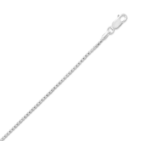 Box Chain Necklace 1.7mm Width Sterling Silver