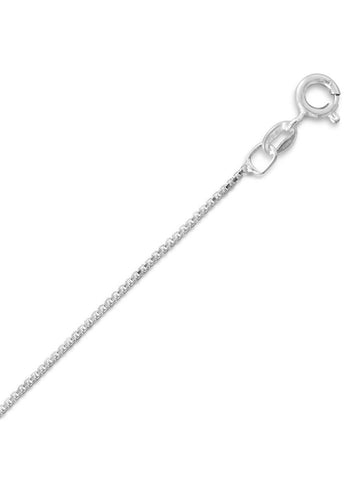 Italian Light Box Chain 1mm Width Sterling Silver