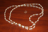 Long 84-inch Cultured Freshwater Pearl Necklace Gray, White, Brown, and Pink