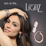LightZ 14k Black Gold Laser Cut Glitter Twist Hoop Earrings