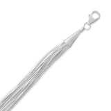 20-Strand Liquid Silver Necklace Sterling Silver - Made in the USA