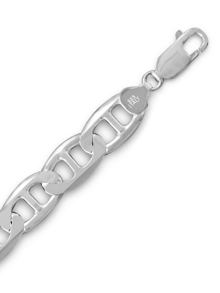 Flat Marina Mariner 250 Sterling Silver Chain Necklace 10mm Width