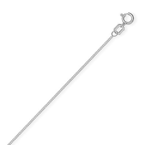 14k White Gold Curb Chain Adjustable 13 to 15 inches 0.69mm