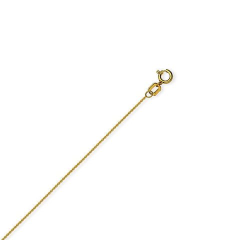 14k Yellow Gold Cable Chain Adjustable 13 to 15 inches 0.70mm