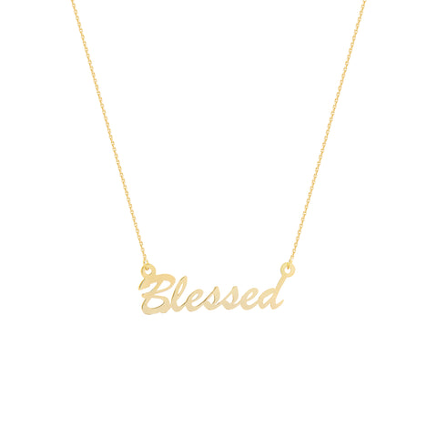 Blessed Necklace 14k Yellow Gold with Adjustable Length Chain