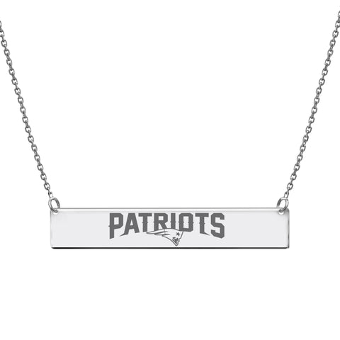 New England Patriots Licensed NFL Team Bar Necklace Sterling Silver