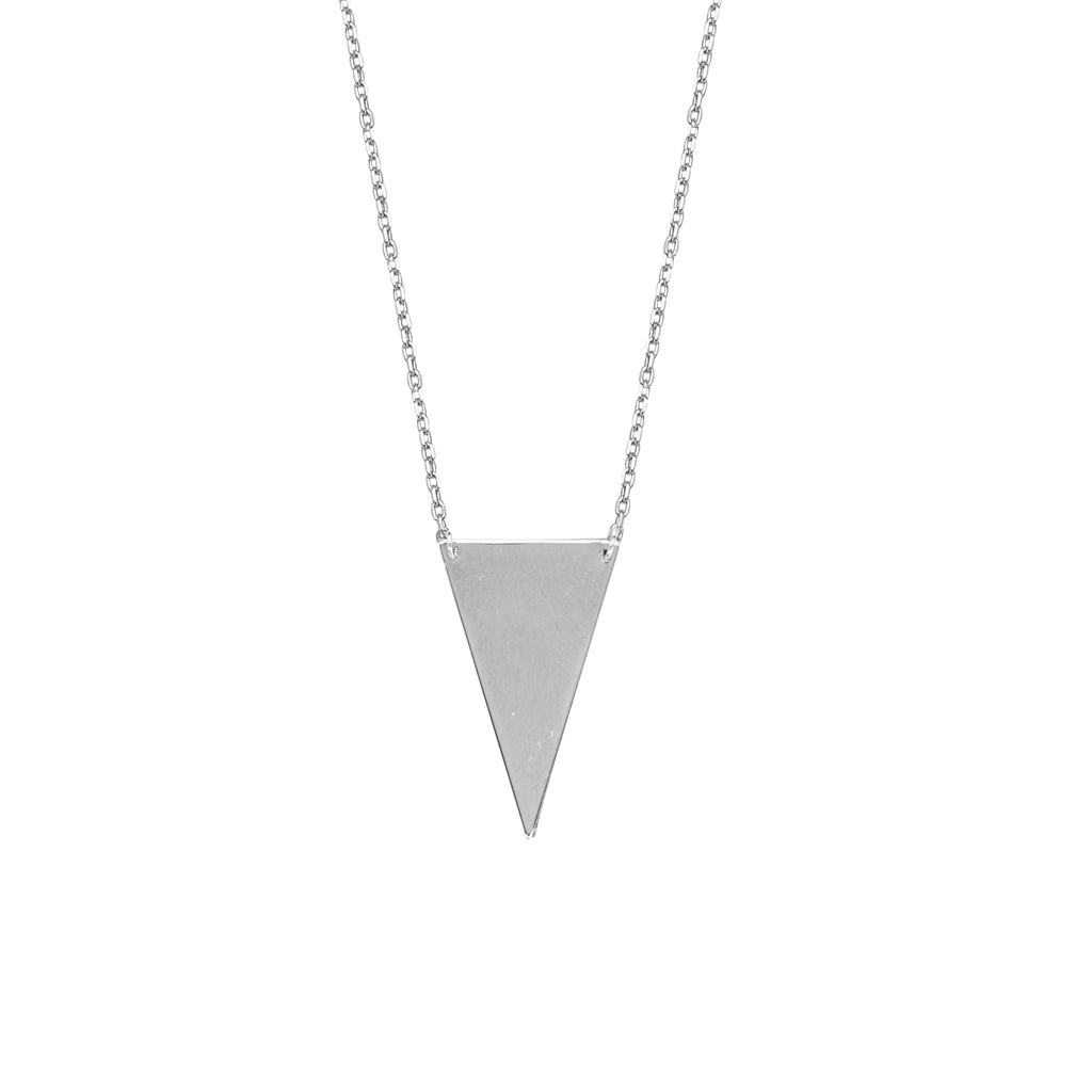 Triangle Necklace Polished Rhodium-plated Sterling Silver Adjustable Length