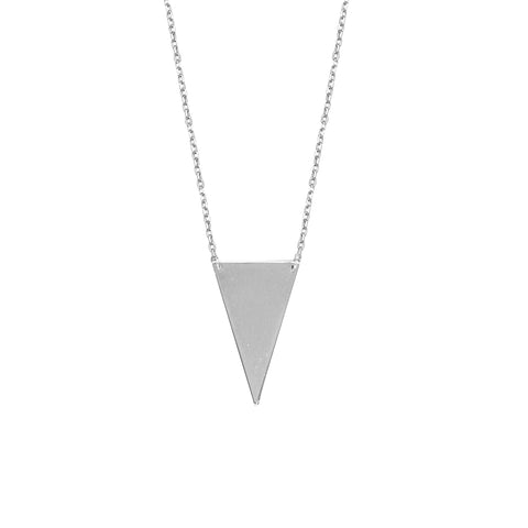 Triangle Necklace Polished Rhodium-plated Sterling Silver Adjustable Length