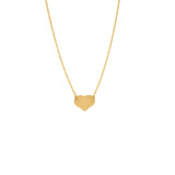 14k Yellow Gold Heart Necklace on Rope Chain Adjustable Length - So You