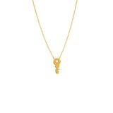 14k Yellow Gold Key Necklace on Rope Chain Adjustable Length - So You