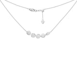 Choker Necklace with Disks Chain 14k White Gold - Adjustable