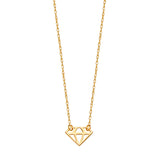14k Yellow Gold Cutout Gemstone-shape Necklace Adjustable Length - So You