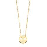 14k Yellow Gold Love Heart Eyes Smiley Emoji Necklace Adjustable Length - So You