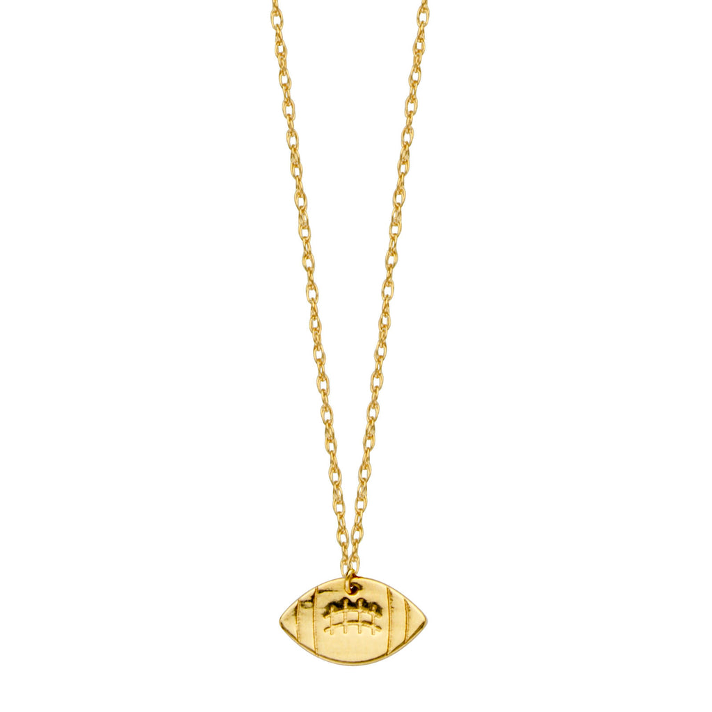 14k Yellow Gold Football Necklace Adjustable Length - So You
