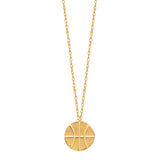 14k Yellow Gold Basketball Necklace Adjustable Length - So You