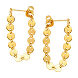 Disk Wrap Around Front Back Earrings 14k Yellow Gold