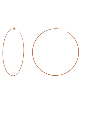 Hawley Street 14k Rose Gold Hoop Earrings 90mm with Post