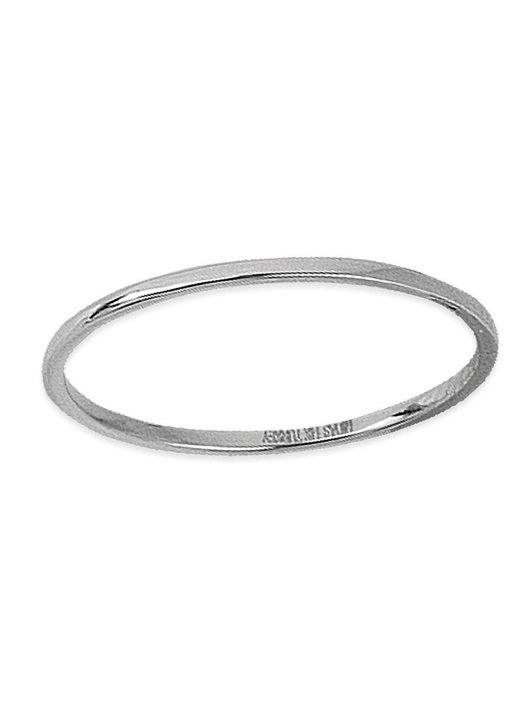 14k White Gold Plain Thin Band Wedding Ring