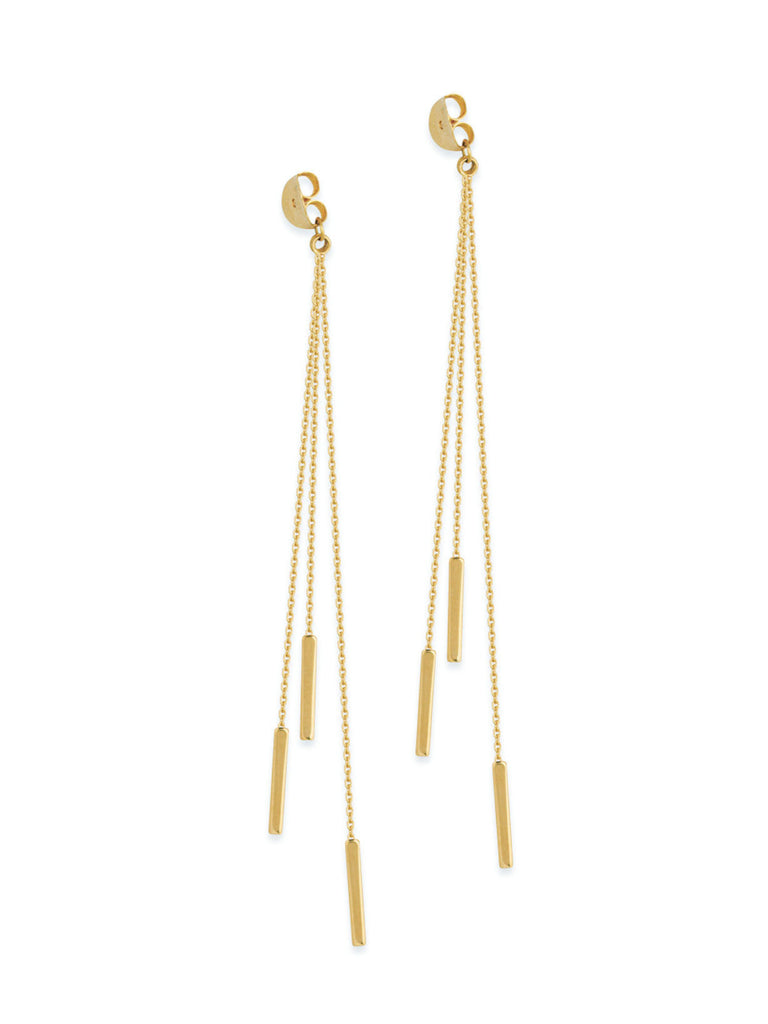 14k Yellow Gold Bar and Chain Butterfly Extensions - Hang from Any Post Earring