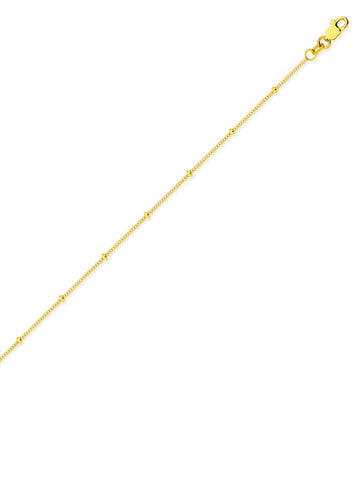 14k Yellow Gold Satellite Bead Chain Necklace