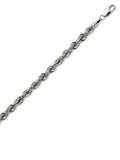 14k White Gold Light Rope Chain Necklace 4mm 030 Gauge