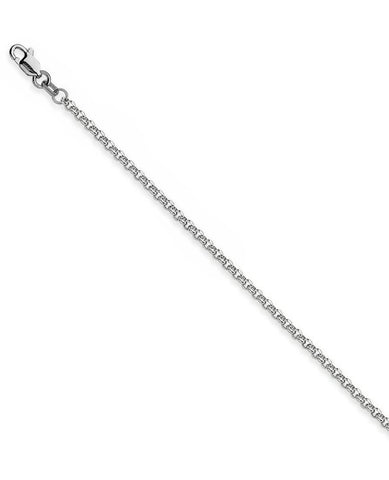 14k White Gold Rolo Chain Necklace 1.5mm 040 Gauge