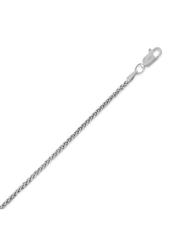 French Wheat Chain Necklace 1.8mm Antique Finish Sterling Silver Made in the USA