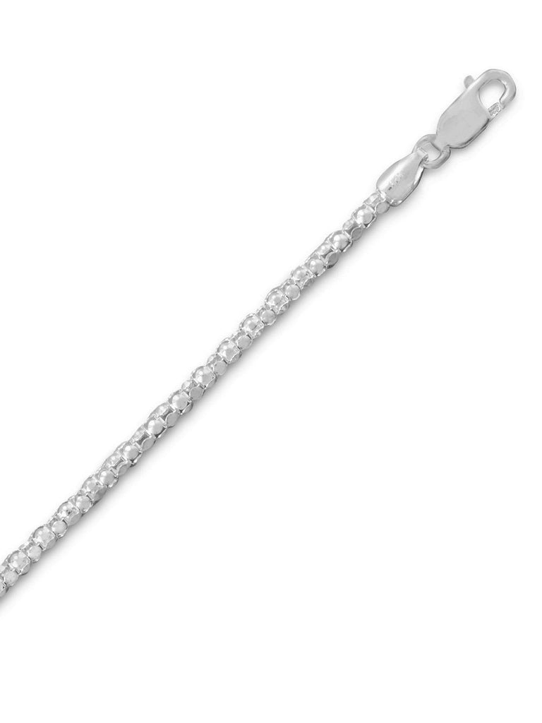 Light Popcorn Chain 2.2mm Necklace Sterling Silver, 30-inch