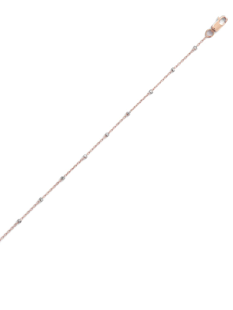 Satellite Chain Necklace 14k Rose Gold-filled and Sterling Silver Two Tone