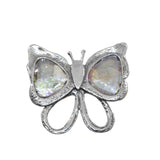 Ancient Roman Glass Multicolor Butterfly Pin or Pendant Sterling Silver