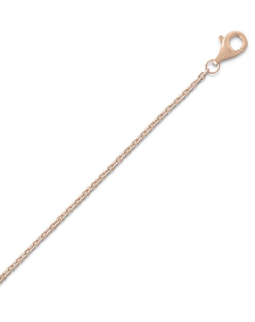 Rose Gold-plated Sterling Silver Cable Chain Necklace