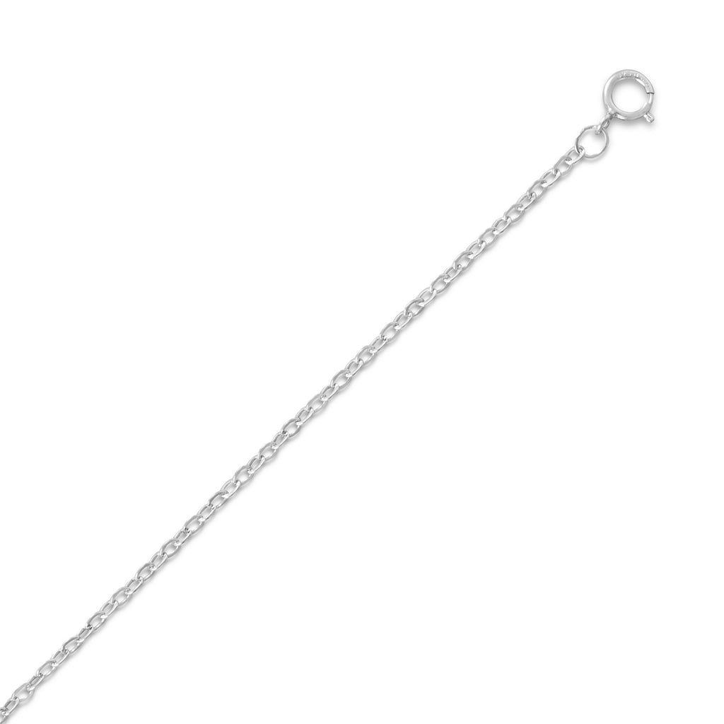 Cable Pendant Chain Necklace Rhodium Over Sterling Silver Made in the USA