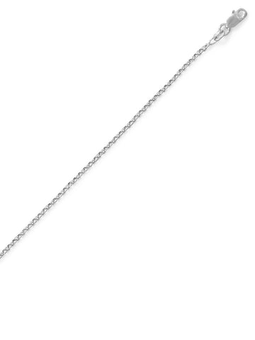 Rolo Chain 1.1mm Necklace Rhodium on Sterling Silver Nontarnish