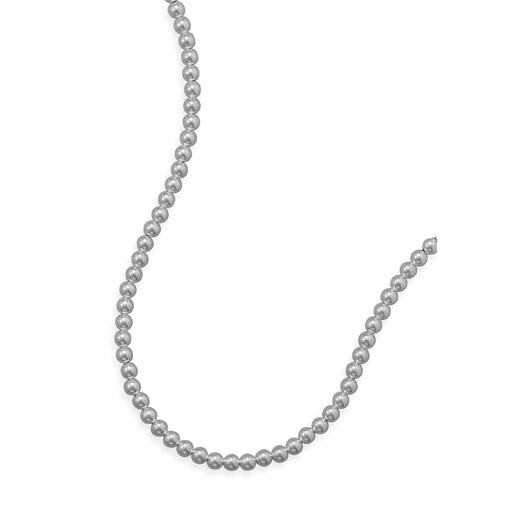 Sterling Silver Bead Necklace 7mm Made in the USA