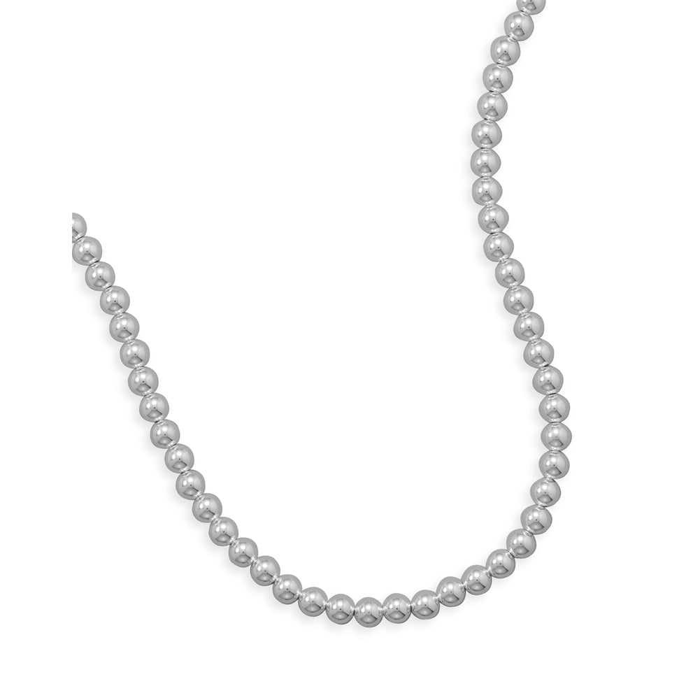Sterling Silver Bead Necklace 8mm Width Made in the USA