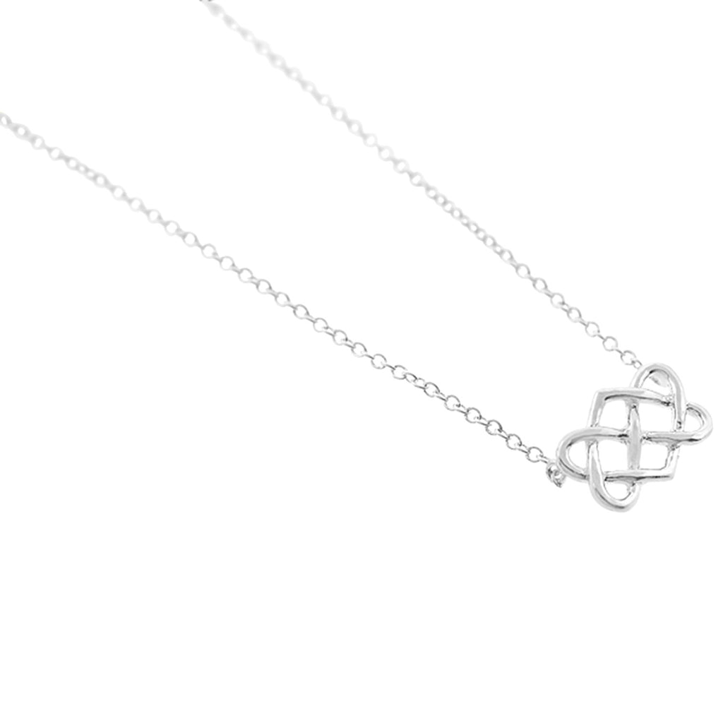 Celtic Knot Design Necklace Rhodium-plated Sterling Silver
