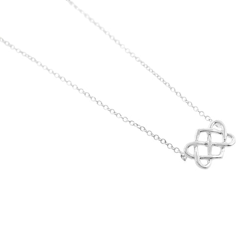 Celtic Knot Design Necklace Rhodium-plated Sterling Silver