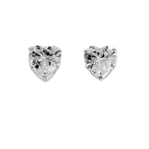 Heart Shape Cubic Zirconia Stud Earrings