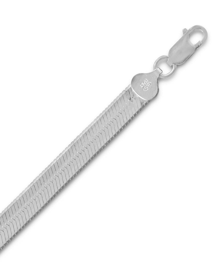 Superflex Herringbone Necklace 7mm Width Sterling Silver